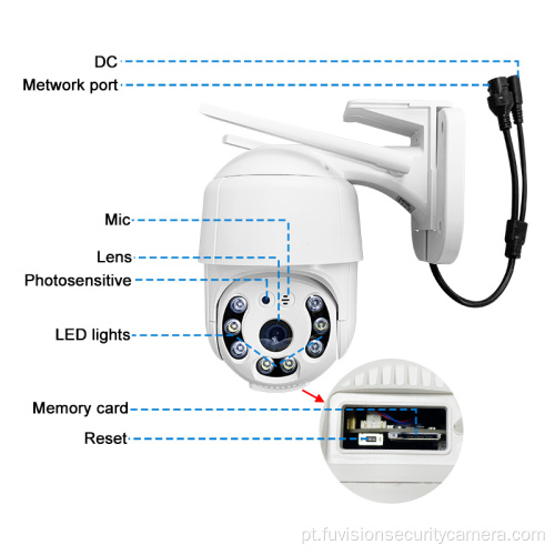 Câmera de vigilância sem fio de detecção móvel